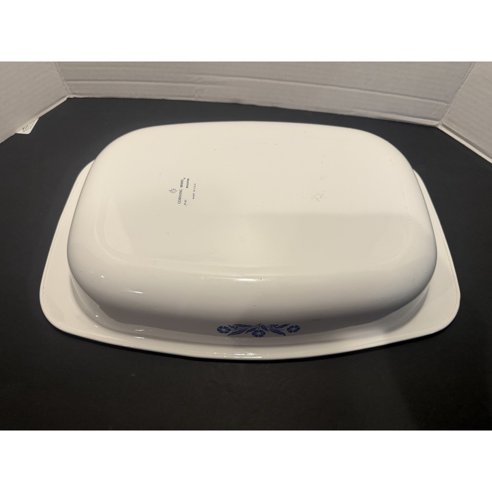Vintage Corning Ware Blue Cornflower P-21 Roaster/Casserole Dish 13"x9"x2" ~USA! - Picture 3 of 11